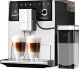 Melitta CI Touch - W pełni automatyczny ekspres do kawy z systemem mlecznym, ekspres ze zintegrowanym młynkiem do kawy i spieniaczem do mleka, m.in. do espresso lub cappuccino, srebrny