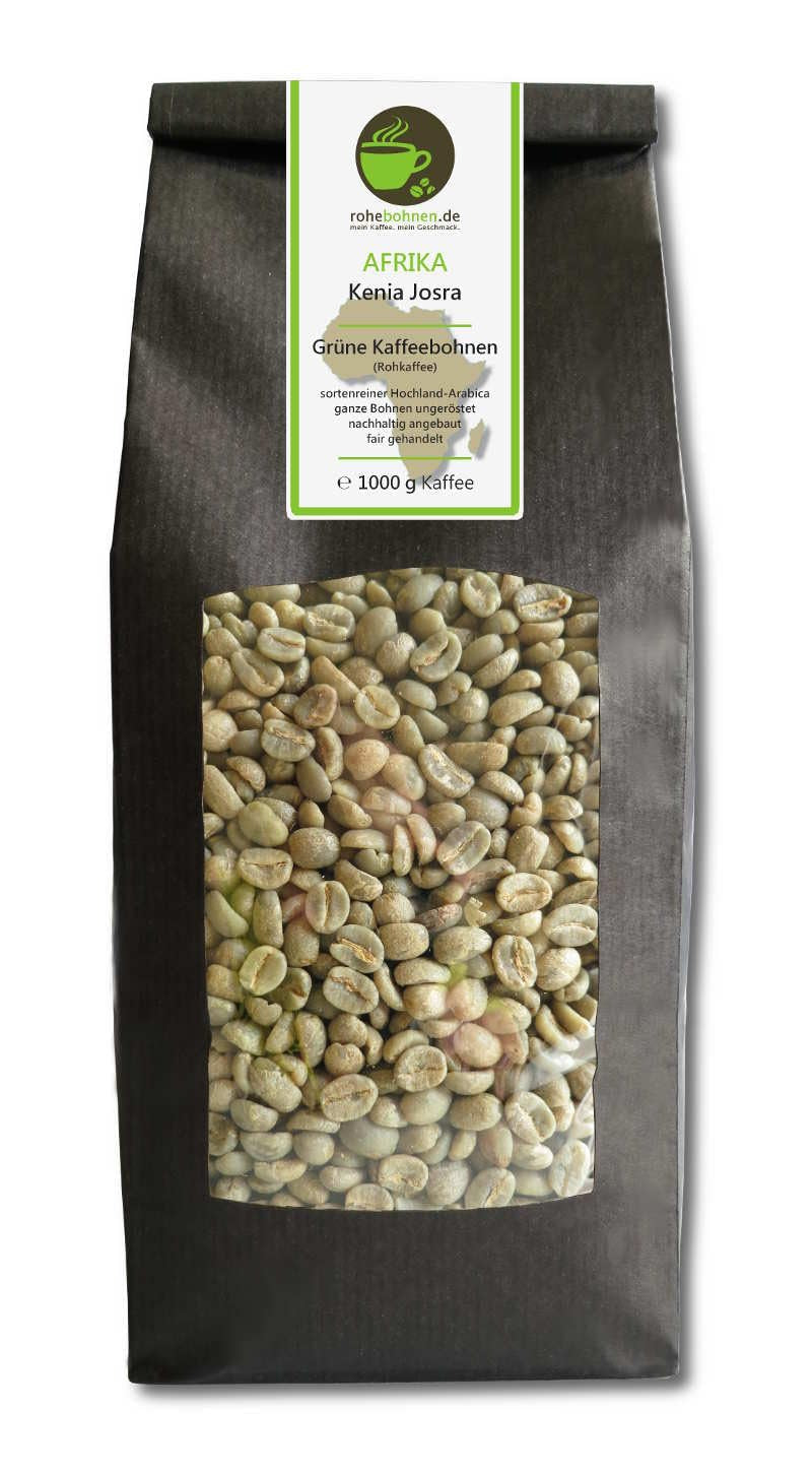 Kawa surowa - Green Highland Coffee Kenya Josra (kawa zielona ziarnista 1000g) - posiada certyfikat GMP