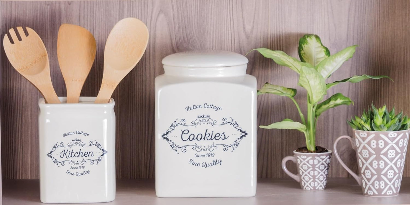 Pudełko na ciastka Excelsa, ceramiczne, kość słoniowa, pojemność: 3 litry Pudełka do przechowywania żywności Naty Shop