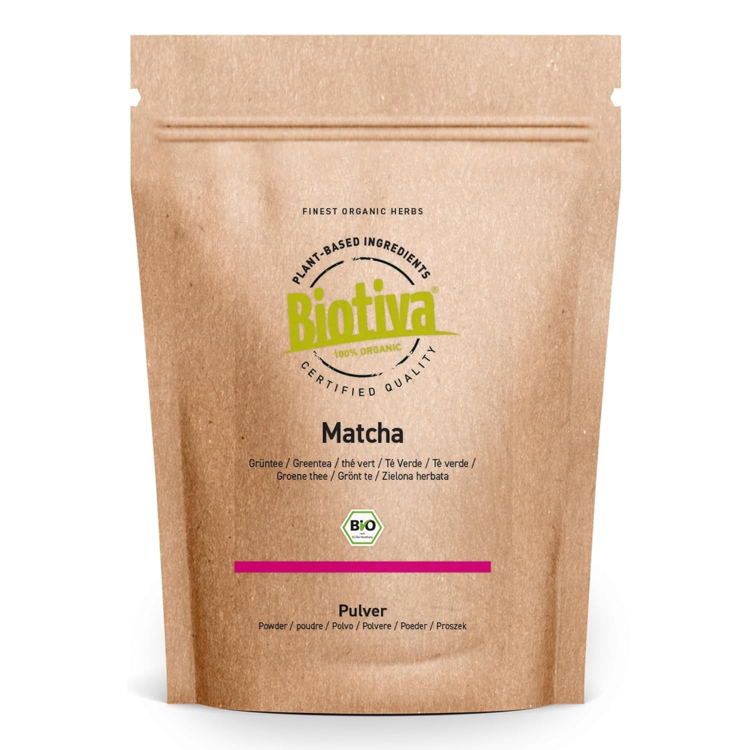 Organiczna herbata Matcha 100g - Oryginalna Matcha w proszku - Herbaciane koktajle Latte - Najwyższej jakości organiczna Matcha z Japonii - Butelkowana i kontrolowana w Niemczech - Biotiva