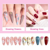 Sularpek Nail Art Liner Pinsel, 5 Stück Profi Detail Fine Nails Pędzel do paznokci żelowych, Nagel Pinsel Dünn Für Beauty Frauen Nagelstudio (5 Größen, Rosa)