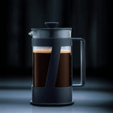 Ekspres do kawy Bodum CREMA (system French Press, stały filtr ze stali nierdzewnej, nasadka zabezpieczająca, 0,5 litra) czarny