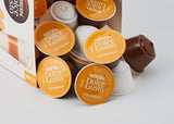 NESCAFÉ Dolce Gusto Latte Macchiato Vorratsbox 90 Kaffeekapseln & Flat White, 48 Kaffeekapseln, Arabica i Robusta Bohnen