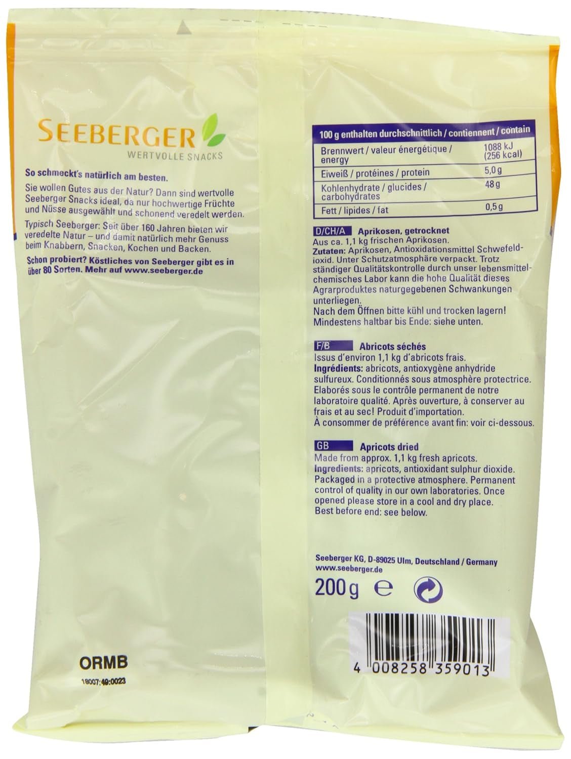 Morela Seeberger 200g Naty Sklep z produktami suszonymi