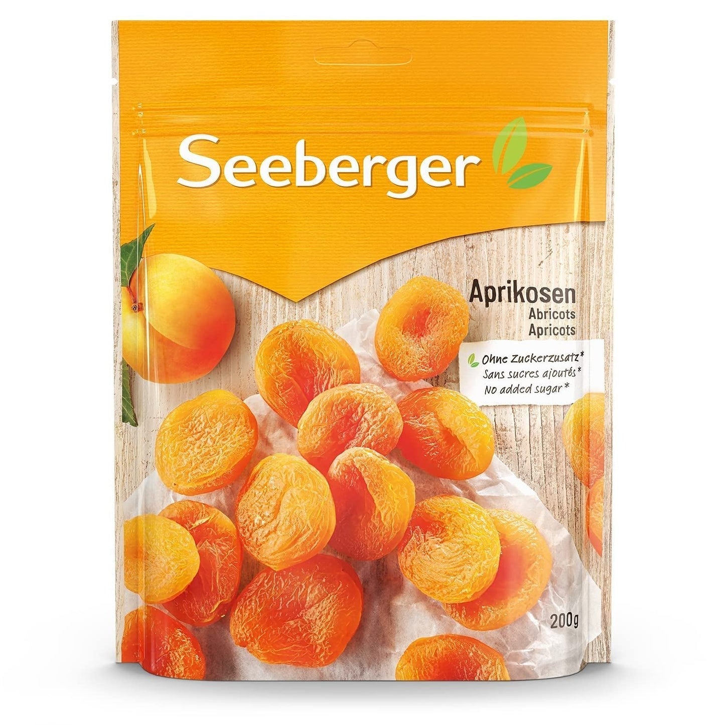 Seeberger Apricots: Bardzo duże, dojrzewające w słońcu i jasnopomarańczowe morele - słodki, owocowy smak - bez cukru - suszone - pestki, wegańskie (1 x 125 g) Naty Shop Dehydrated Products 200 G (1 opakowanie)