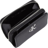 Damski portfel Calvin Klein z minimalnym monogramem, zapinany na zamek wokół Klein, czarny (czarny), jeden rozmiar Portfel damski Naty Shop