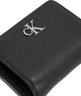 Damski portfel Calvin Klein z minimalnym monogramem, zapinany na zamek wokół Klein, czarny (czarny), jeden rozmiar Portfel damski Naty Shop
