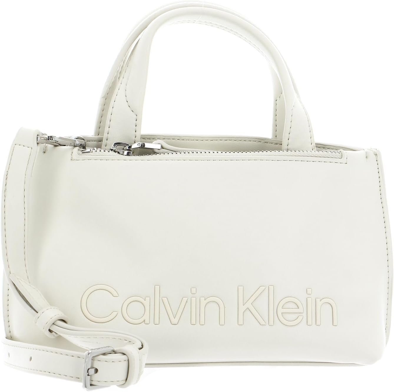 Calvin Klein Ladies Ck Set Mini Tote K60k610167 Torba materiałowa Torby damskie Naty Shop Biały (ciemny ecru)
