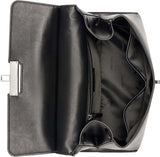 Damska listonoszka Calvin Klein Turn Lock - 2 w 1, skóra wegańska, 3 kieszenie Torba na ramię Becky Turnlock, czarno-srebrne torby damskie Naty Shop