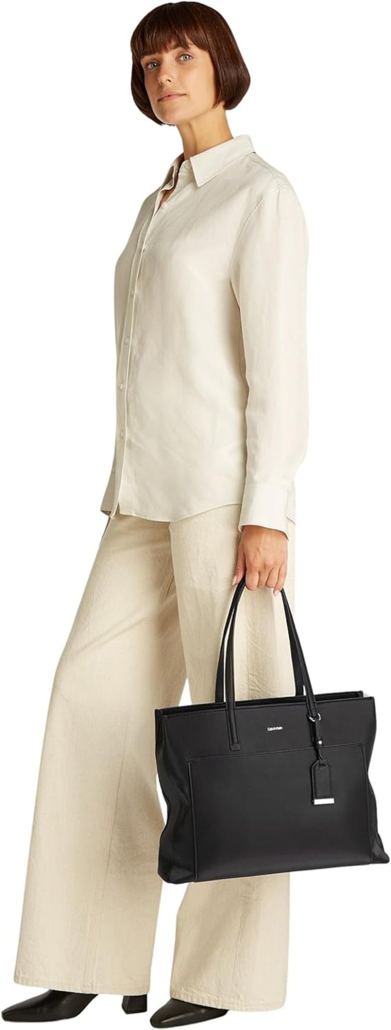 Damska torba Shopper Calvin Klein Must Medium z zamkiem błyskawicznym, czarna (Ck Black), Torby damskie w jednym rozmiarze Naty Shop