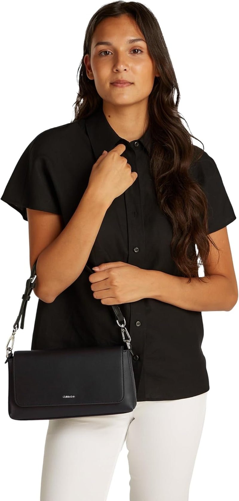 Damska torba na ramię Calvin Klein z odpinanym paskiem, czarna (Ck czarna), jeden rozmiar Genti Femei Naty Shop