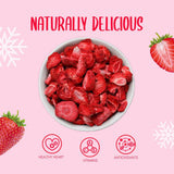 Truskawki liofilizowane 150g - Truskawki liofilizowane plastry - Owoce suszone liofilizowane - Owoce truskawek suszone - Idealne do wypieków, dekoracji, przekąsek, musli, deserów Produkty odwodnione Naty Shop