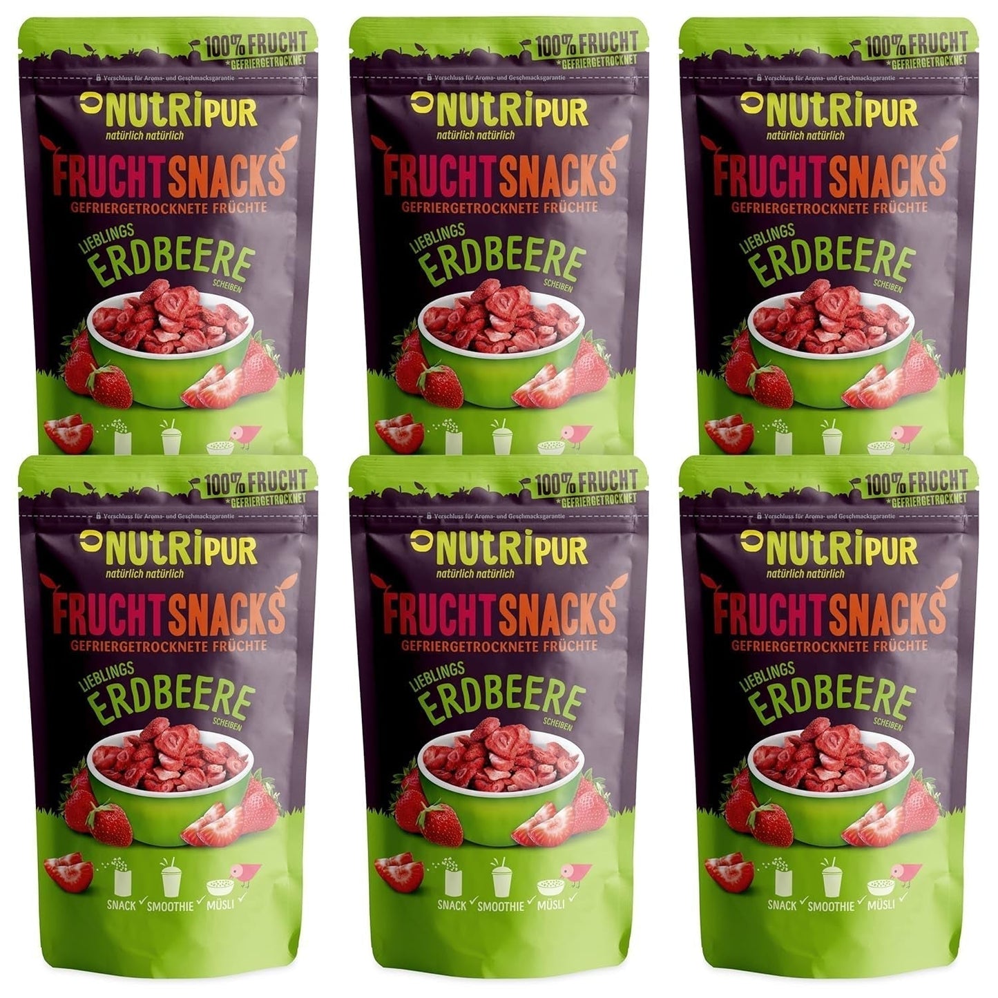 Truskawki Liofilizowane 300g: Niesłodzone Plastry Truskawek Suszonych - Truskawki Liofilizowane z Czystymi Owocami, Pełne Smaku: Jagody Liofilizowane - NUTRIPUR Suszone Owoce Naty Shop Produkty Suszone 25G (opakowanie 6 sztuk) Truskawki