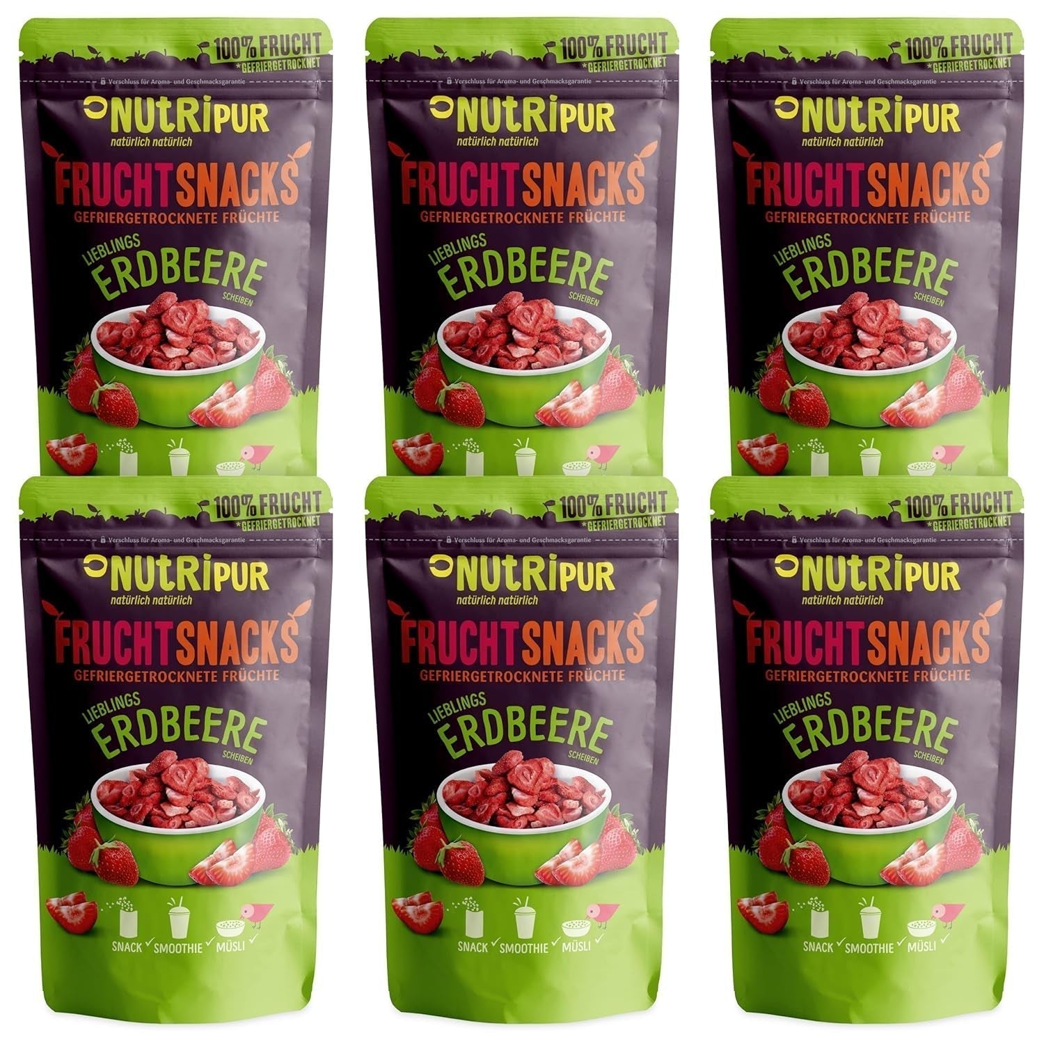 Truskawki Liofilizowane 300g: Niesłodzone Plastry Truskawek Suszonych - Truskawki Liofilizowane z Czystymi Owocami, Pełne Smaku: Jagody Liofilizowane - NUTRIPUR Suszone Owoce Naty Shop Produkty Suszone 25G (opakowanie 6 sztuk) Truskawki