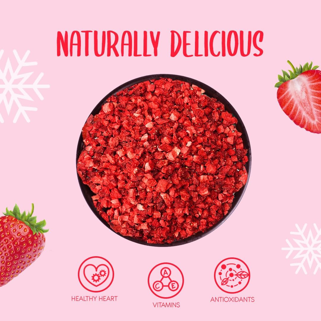 Truskawki liofilizowane kawałki 100g - Truskawki liofilizowane Produkty suszone Naty Shop