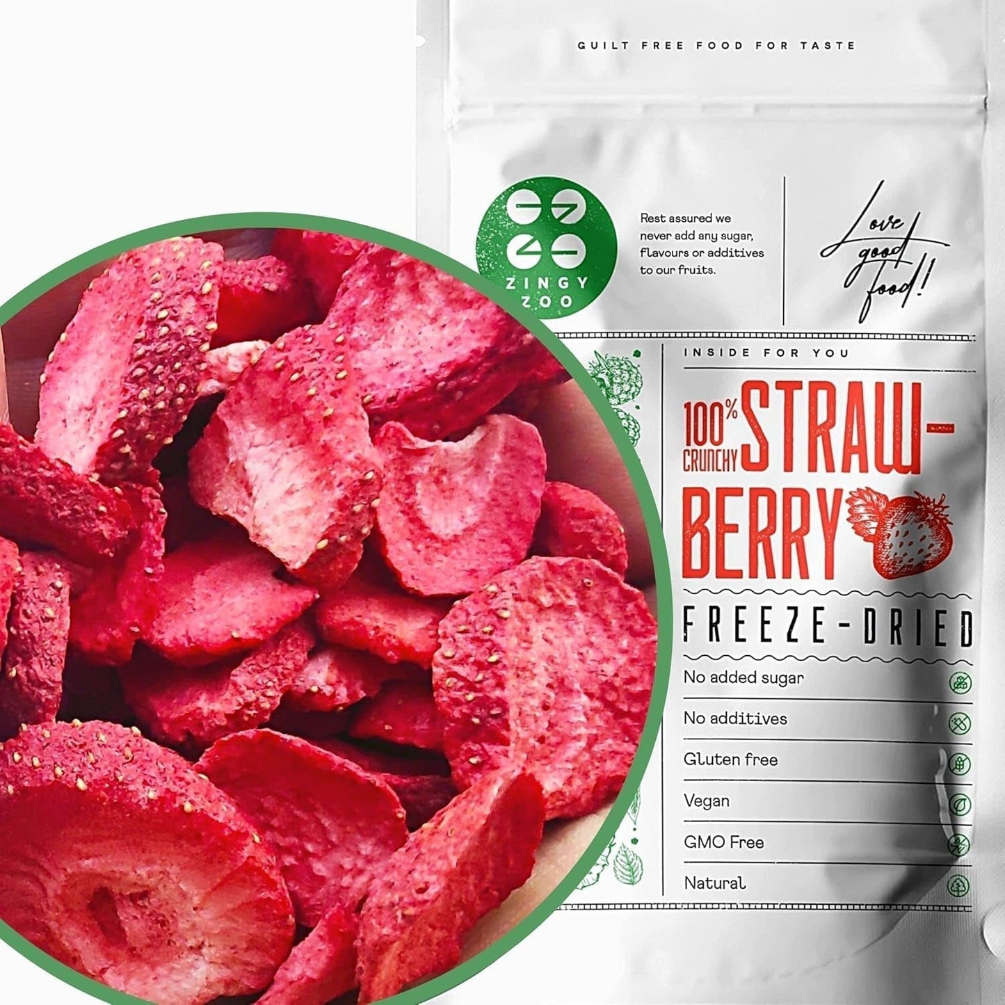 Truskawki liofilizowane | Owoce liofilizowane Liofilizowane | Suszone owoce bez cukru Suszone owoce | Suszone truskawki Liofilizowane | Owoce liofilizowane (90g) Produkty suszone Naty Shop 90G
