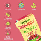 Ekologiczne truskawki liofilizowane: 70g suszonych truskawek do smoothie, musli, posypek do owsianek - jagody liofilizowane bez dodatku cukru - truskawki liofilizowane - owoce NutriPur Produkty suszone Naty Shop