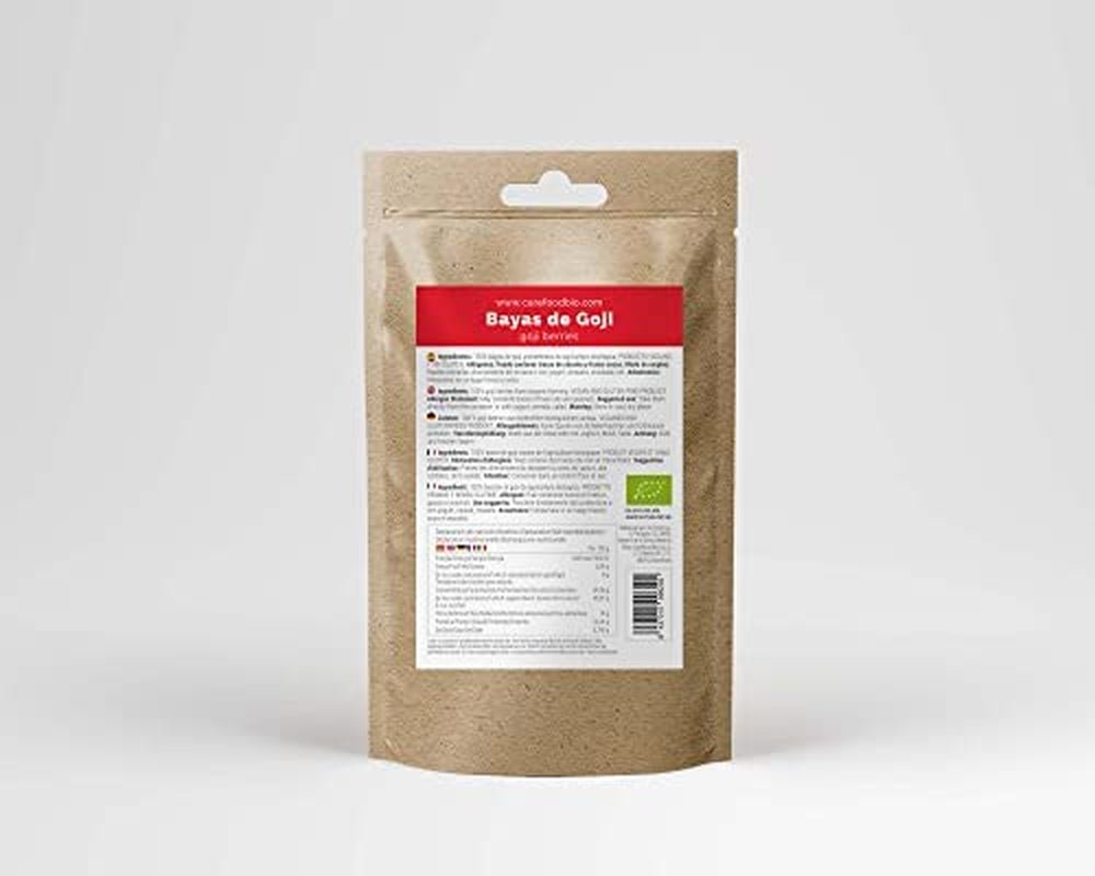 Carefood - Organiczne Owoce Goji - Superfood 100% naturalne suszone owoce - ekologiczna przekąska bez dodatku cukru i odpowiednia dla wegan - słodki smak z lekką kwasowością - 200 g Naty Shop produkty suszone