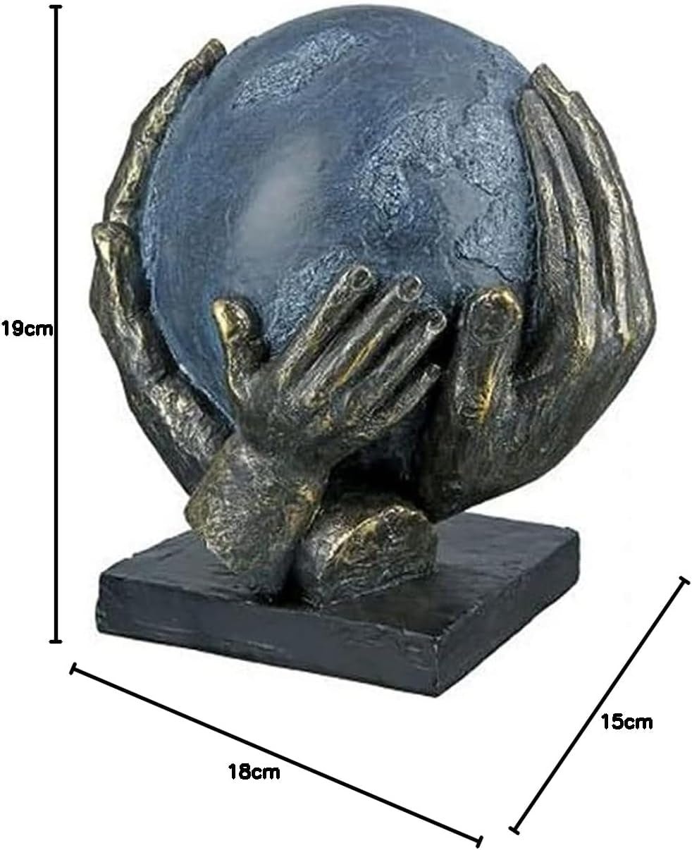 Casablanca nowoczesny design GILDE Deco Rzeźba Figurka Uratuj świat - Kula w dłoniach - Wysokość 19 cm Figurki i rzeźby Naty Shop