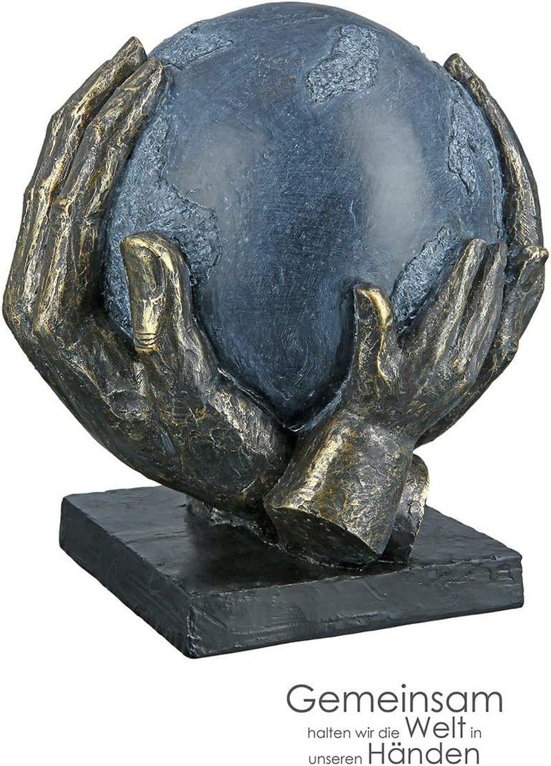 Casablanca nowoczesny design GILDE Deco Rzeźba Figurka Uratuj świat - Kula w dłoniach - Wysokość 19 cm Figurki i rzeźby Naty Shop