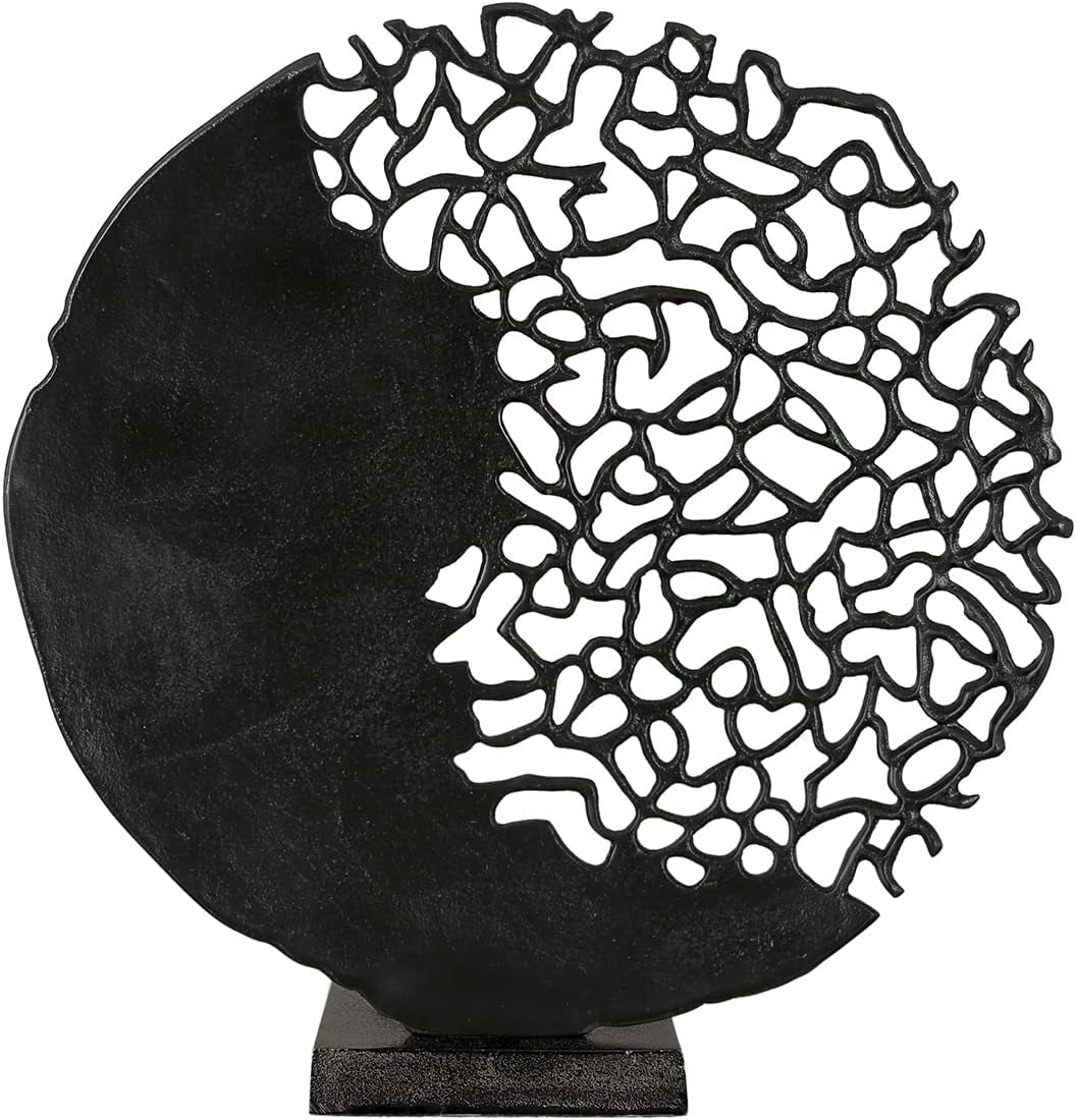 Casablanca nowoczesny design GILDE rzeźba Osaka czarna wys.: 44 cm szer.: 41 cm gł.: 10 cm 43491 statuetki i rzeźby Naty Shop Black wysokość 44 cm