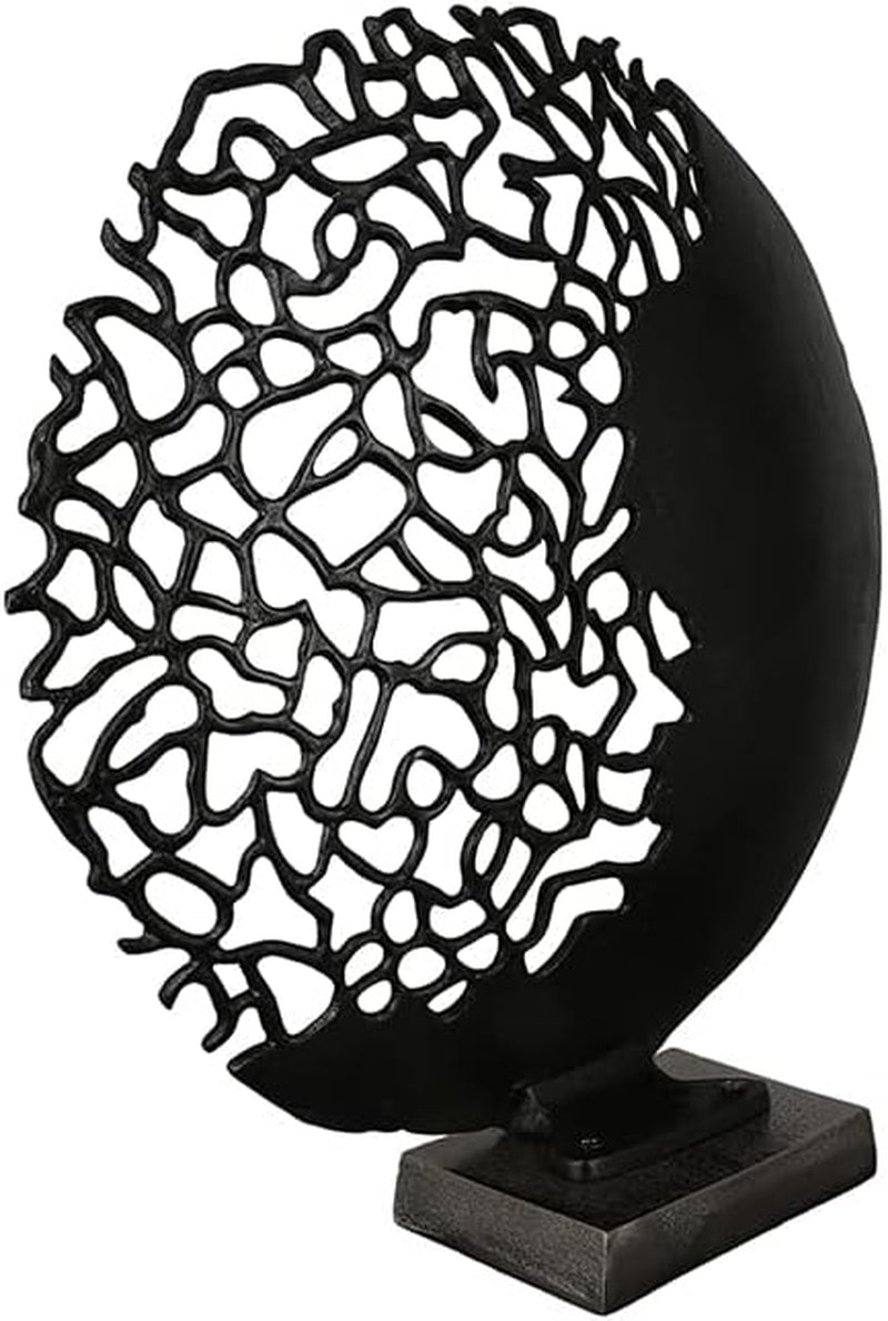 Casablanca nowoczesny design GILDE rzeźba Osaka czarna wys.: 44 cm szer.: 41 cm gł.: 10 cm 43491 statuetki i rzeźby Naty Shop