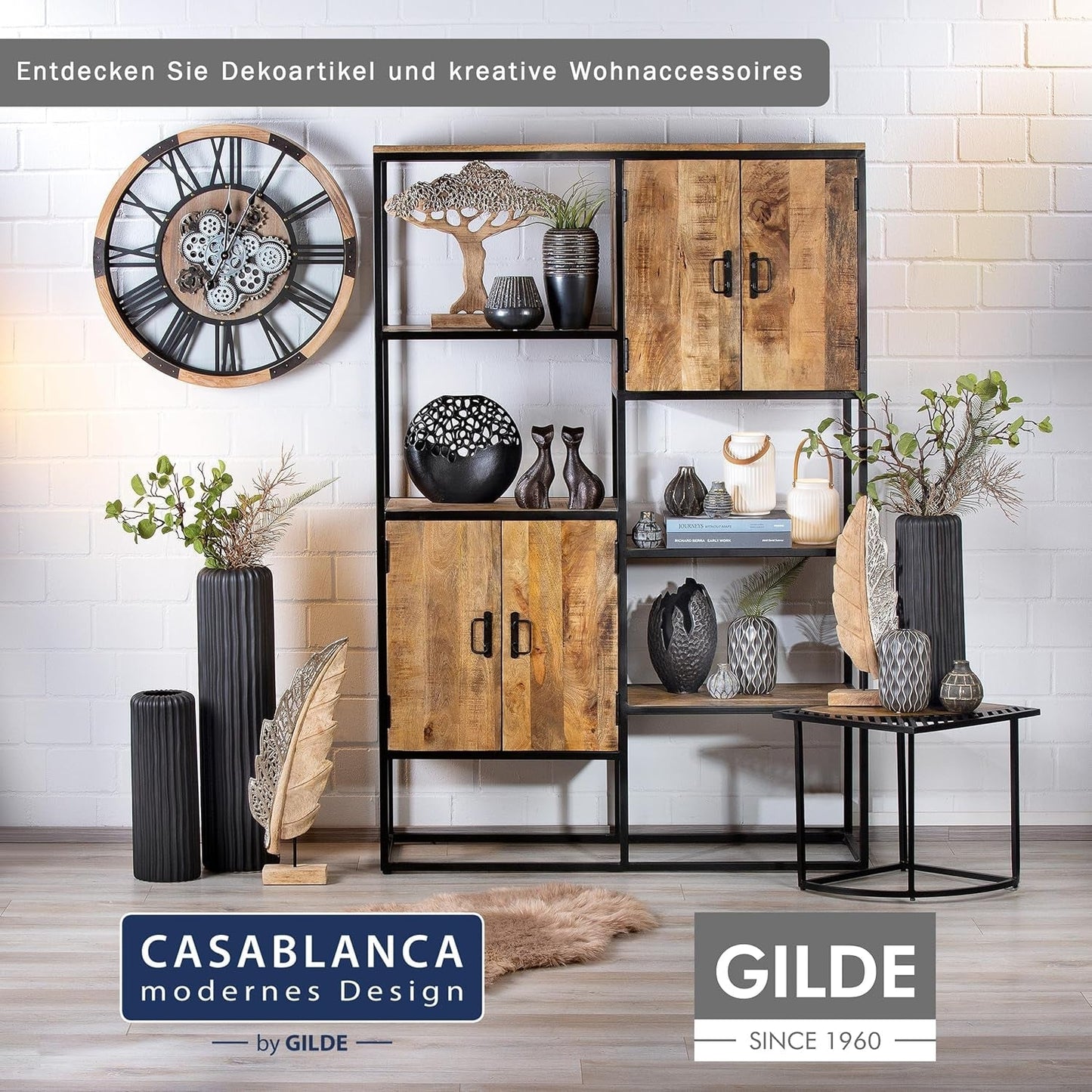 Rzeźba Casablanca - Figurka dekoracyjna pary - Polyresin - Kolor: antyczne srebro Wysokość 25 cm Figurki i rzeźby Naty Shop