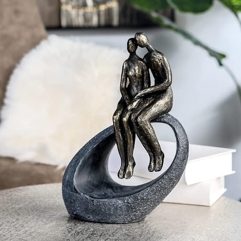 Casablanca - Rzeźba - Figurka dekoracyjna - Chwila - Para - Poli - brąz w kolorze - 27 x 19 cm Figurki i rzeźby Naty Shop