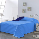 PETTI Artigiani Italiani - Kołdra na łóżko pojedyncze, kołdra dwustronna, kołdra wiosenna, granatowa, biała, 100% Made in Italy Kołdry i kołdry Naty Shop Blue Łóżko rozmiar 140 (240X260 cm)
