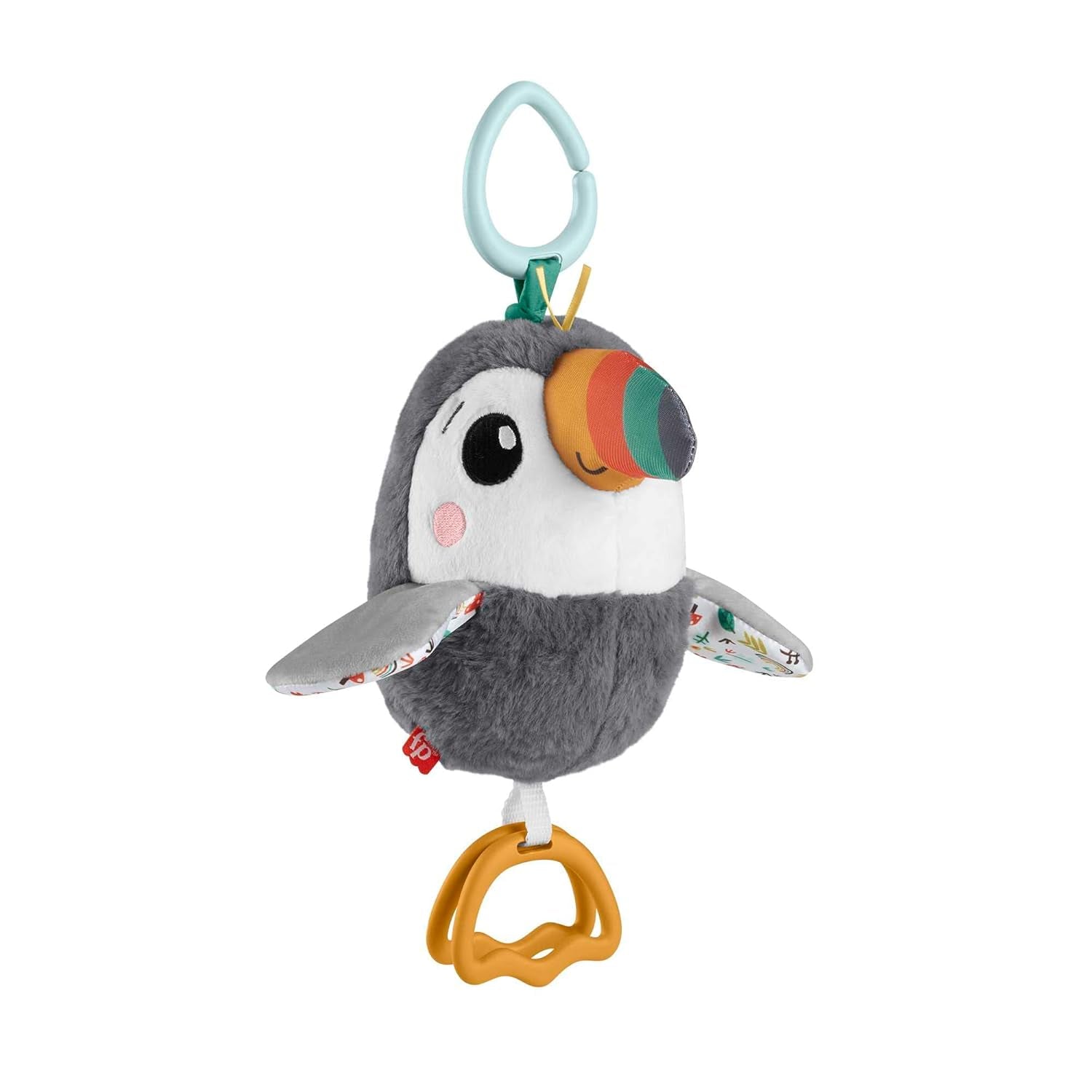 FISHER-PRICE Flap & Go Toucan - Pluszowa zabawka do wózka rozwijająca zdolności motoryczne i sensoryczne u noworodków od urodzenia HNX66 Zabawki dla dzieci Naty Shop Domyślny tytuł