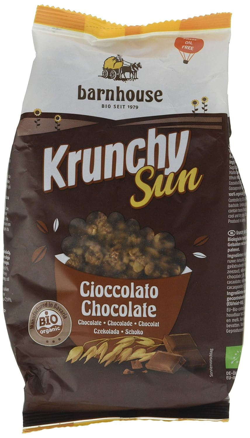 Barnhouse Krunchy Sun | Musli z czekoladą | Ekologiczne | Wegetariańskie, 375 gramów