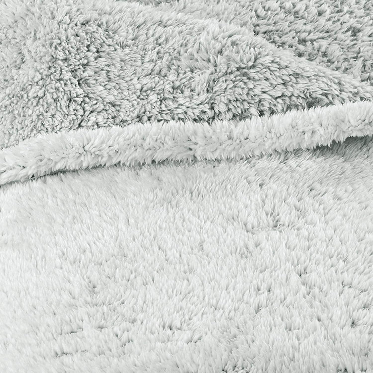 Aqua-Textil Puszysty koc-przytulanka 150 X 200 cm Szary Biały Melange Pluszowy koc TV Narzuta na łóżko Polar Sherpa Oeko-Tex Ottawa Łóżka i koce Besuche den aqua-textil-Store