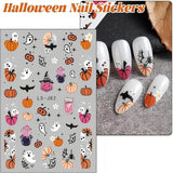 Nagelsticker Halloween, 8 Blätter Halloween Nagelsticker, Kürbis naklejka na paznokcie, zdobienia paznokci, Nagel Charms, Nagel Zubehör, Nageldesign, Boże Narodzenie (typ A)