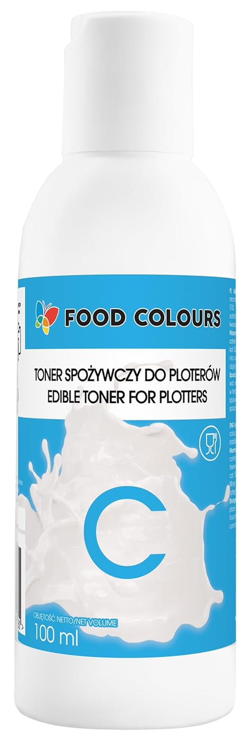 Zestaw barwników spożywczych z tuszami jadalnymi do ploterów 6 x 100 ml | Jasny Cyjan | Cyjan | Jasna Magenta | | Magenta | Żółty | Czarny | Druk jadalny, druk na papierze waflowym, dekoracyjna posypka do ciast