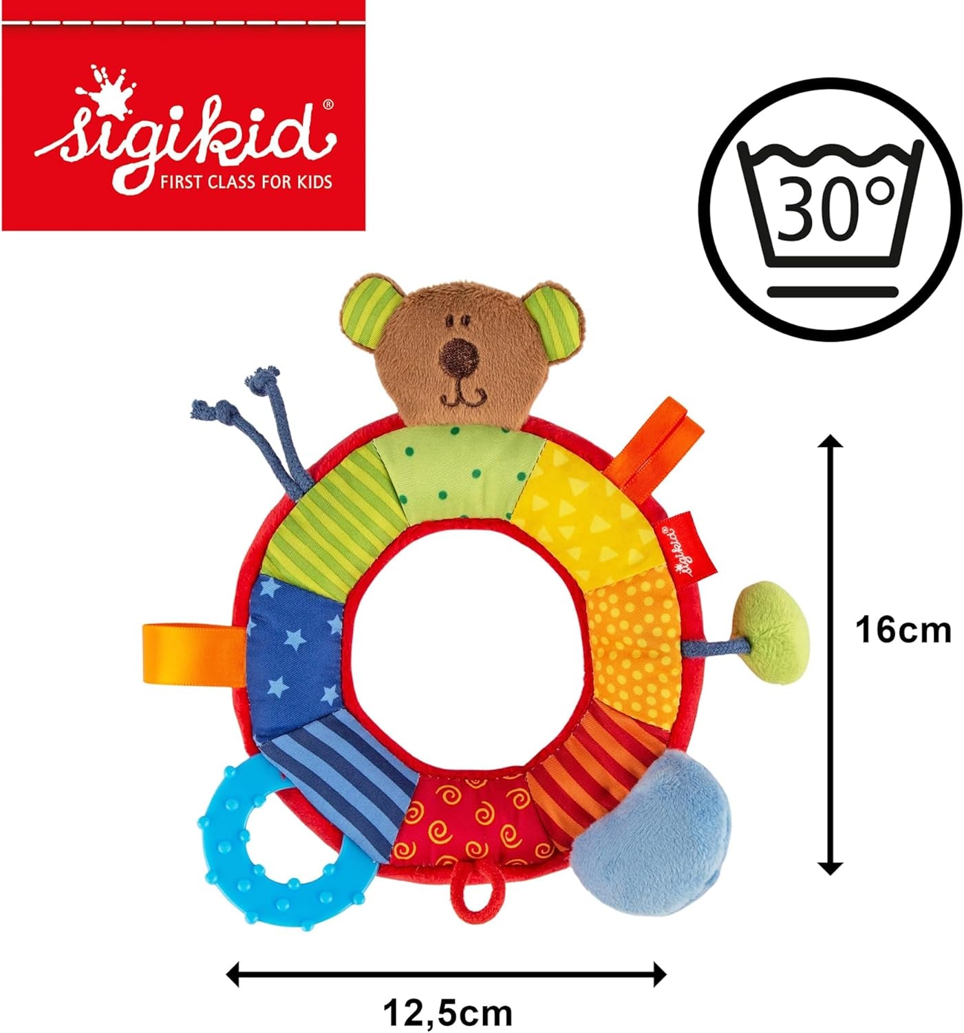 SIGIKID 40490 Aktywny pierścień Baby Activity PlayQ Zabawka dla dziewczynek i chłopców polecana dla dzieci od 3 miesiąca wielokolorowy Baby Toys Naty Shop
