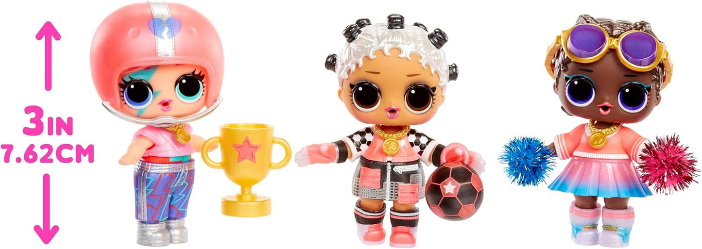 LOL niespodzianka! Kolekcja All-Star Sports Vault Tots – zawiera 1 lalkę, opancerzone opakowanie, 12 lalek kolekcjonerskich, 8 akcesoriów do rozpakowywania, idealne dla dzieci w wieku od 4 lat, kolor różowy