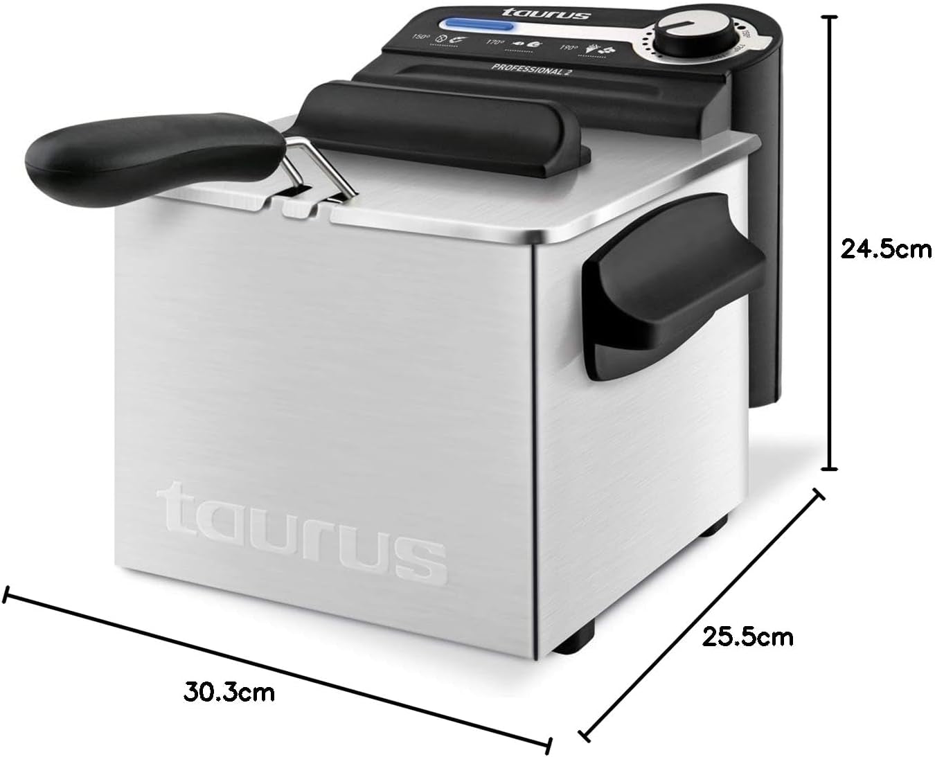 Taurus Professional 2 plus - Frytkownica olejowa, 2 litry, 1700 W, stal nierdzewna 18/8 Sprzęt Naty Shop