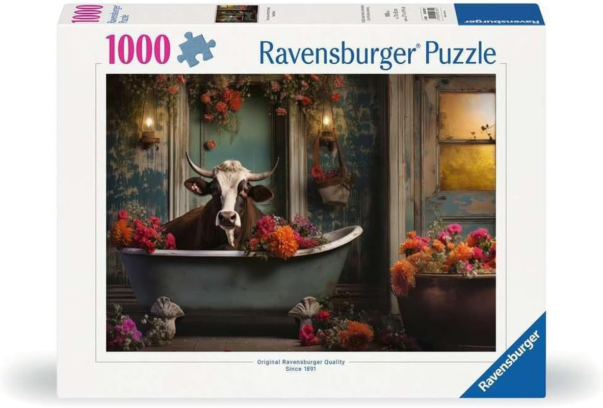 Ravensburger Puzzle 12000782 - Krowa w wannie - 1000 elementów puzzle dla dorosłych i dzieci od 14 lat, Puzzle Naty Shop Domyślny tytuł