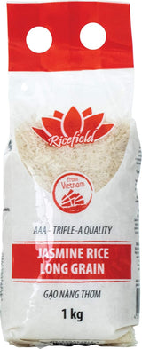 RICEFIELD Jaśminowy 100% ryż długoziarnisty, 1 kg