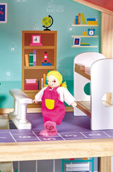 Willa dla lalek Hape 10-pokojowy drewniany domek dla lalek Kreatywne odgrywanie ról z meblami i akcesoriami Zabawka edukacyjna dla dzieci w wieku od 3 lat