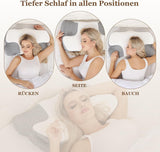 Poduszka pod szyję Wellsync Poduszka ergonomiczna Poduszka z pianki memory Poduszka ortopedyczna dla osób śpiących na boku Podkłady na plecach Podkłady na brzuch Ból szyi Biały Szary Poduszki ortopedyczne szyjki macicy Naty Shop