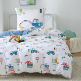 Fekohipy Bettwäsche 135X200 Mädchen Einhorn Kinderbettwäsche Rosa 3D-Druck Mikrofaser Regenbogen Kinder Bettbezug Mit Zwierzweissung Und 1 Kissenbezug 80X80Cm 2-Teilige Kinderbettwäsche-Set Naty Shop Blaue Bagger 135X200 cm + 80 x 80 cm