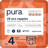 Pieluszki Eco Baby - Rozmiar 3 (4-9 kg), 1 opakowanie (26 pieluch), Ultra miękkie pieluszki dla wrażliwej skóry, Bawełna organiczna, Ochrona przed wyciekaniem do 12 godzin, Nowa tabela rozmiarów