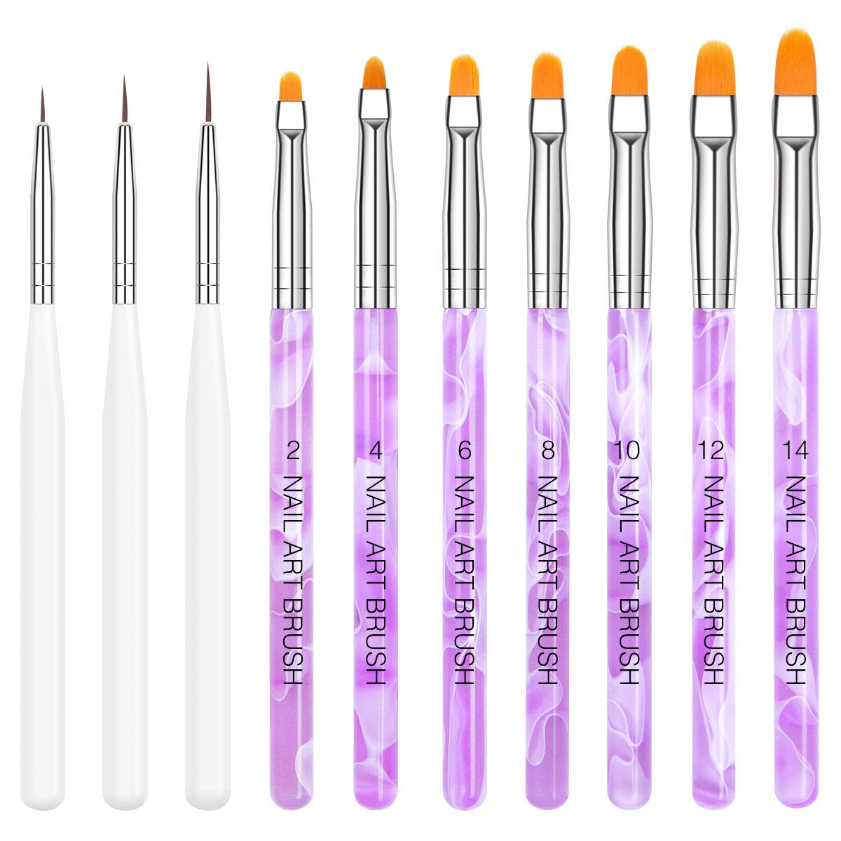 Zestaw szpilek Nagel, 10-Teilig Gelnägel Pinsel Nagellackstift Acrylpinsel Für Żel UV Nägel Acrylfingernägel Nailart Maniküre Nageldesign Zubehör
