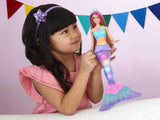 Barbie Dreamtopia Magiczna lekka lalka syrenka z blond włosami, lalka Barbie z ogonem syreny, odpowiednia jako prezent dla dzieci w wieku 3 lat i starszych, HDJ36