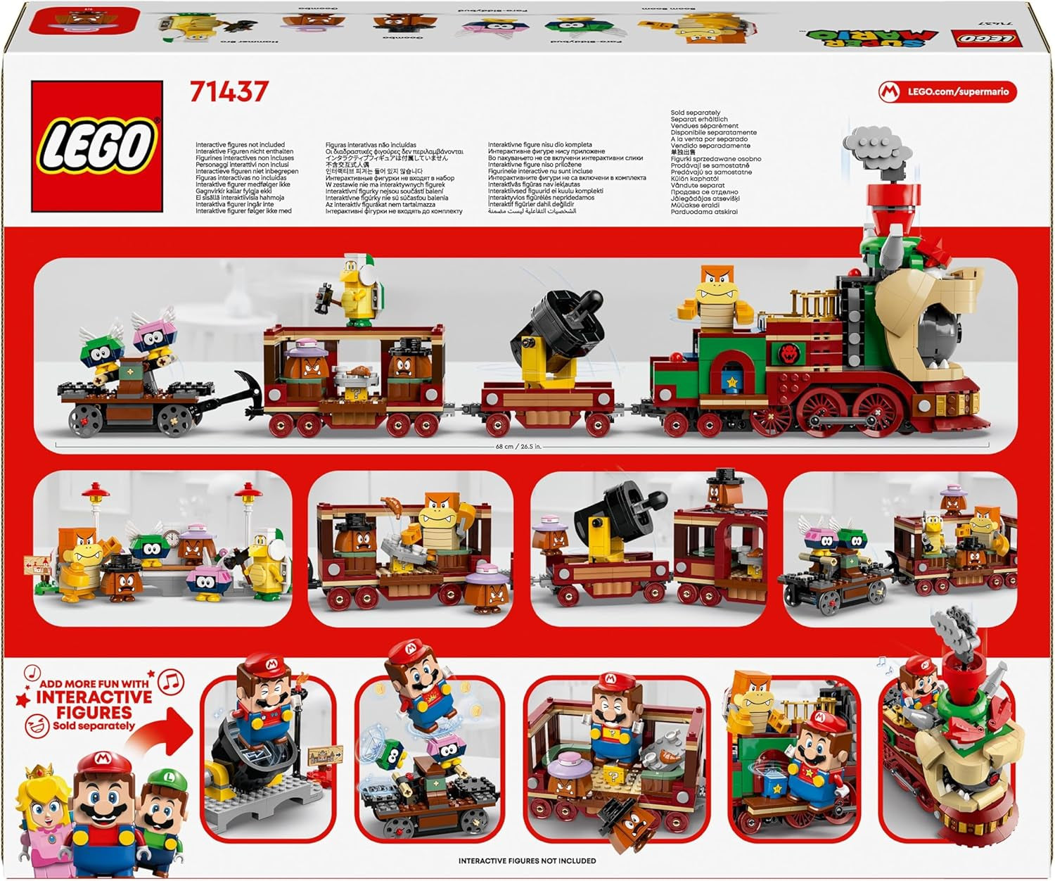 LEGO Super Mario Express Pociąg Bowser Zestaw przygodowy dla dzieci z młotkiem Brat 2 gumby i 2 parapunktury Prezent Nintendo dla chłopców Dziewczęta Gracze 71437 Zestawy do budowania Besuche den LEGO-Store
