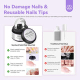 SAVILAND Fester Nagelkleber Gel: 30-Tage Lang Anhaltender Stronger Nagelkleber Für Press on Nails Falsche Nagelspitzen 15Ml UV Nagelkleber 3D Gel-Nagelkunst-Kleber Für Verwendung Im Salon Zu Hause