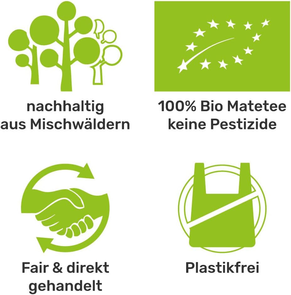 Zestaw do herbaty Mate Bio ● 3 zestawy Mate + 2 filiżanki Mate ze stali nierdzewnej o podwójnych ściankach + 2 Bombille + Instrukcja parzenia (czarna)