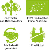 Zestaw do herbaty Mate Bio ● 3 zestawy Mate + 2 filiżanki Mate ze stali nierdzewnej o podwójnych ściankach + 2 Bombille + Instrukcja parzenia (czarna)