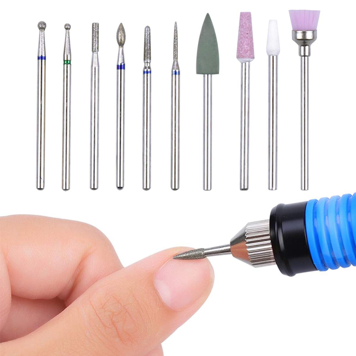 10 Stück Nagelbohrer Bits, Nagelfräser, Wolframlegierung Nagelfräser Bits, Professioneller Nagelfräser, Gelnägel Zubehör Nageldesign Zubehör Für Maniküre Pedicüre Entfernen Nail Art